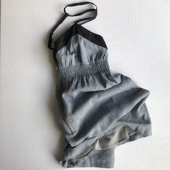 smocked t-strap A-line babydoll mini dress - Picture 6 of 7